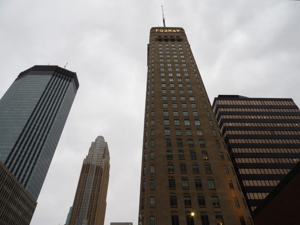 Mpls downtown dusk skyline